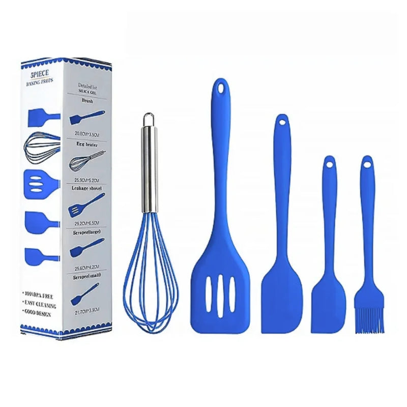 Kit de 5 Utensílios para Cozinha de Silicone