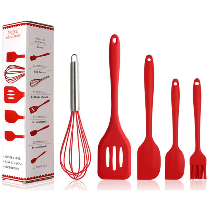 Kit de 5 Utensílios para Cozinha de Silicone