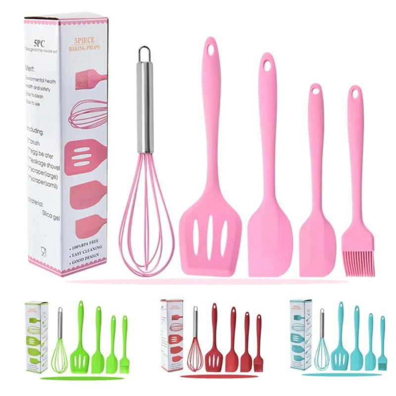 Kit de 5 Utensílios para Cozinha de Silicone